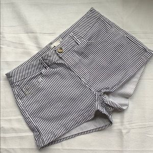 Navy Blue & White Vertical Striped H&M Shorts